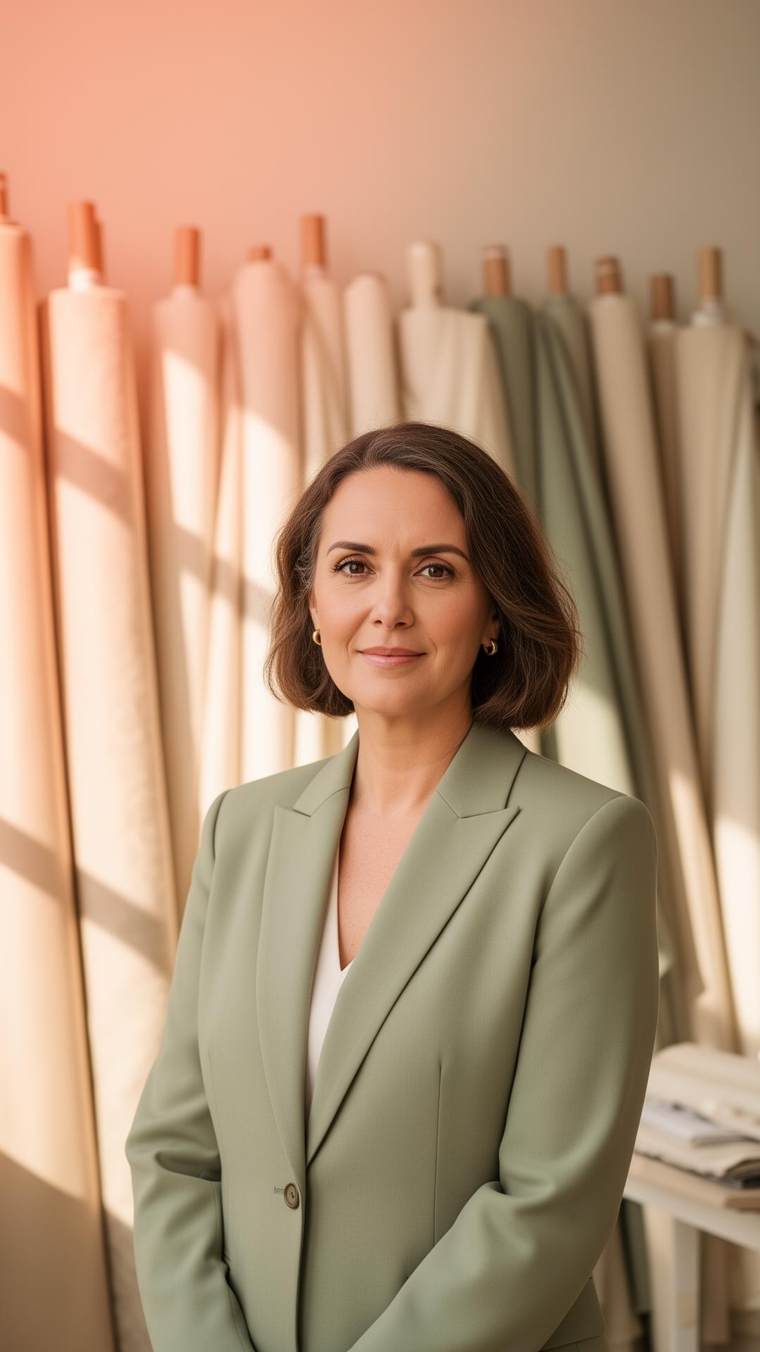 Sourcing strategist in a textile showroom